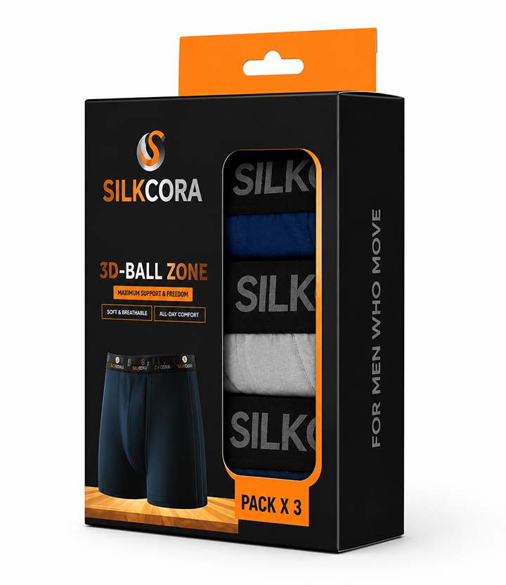 Men's premium boxer briefs pack of 3 - combed cotton front view